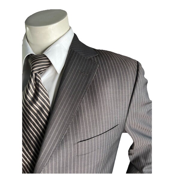 Hugo Boss Guabello Super 130s Men 2pc Suit 40S 32x30 Pinstripe Rossellini Cinema - Picture 4 of 16